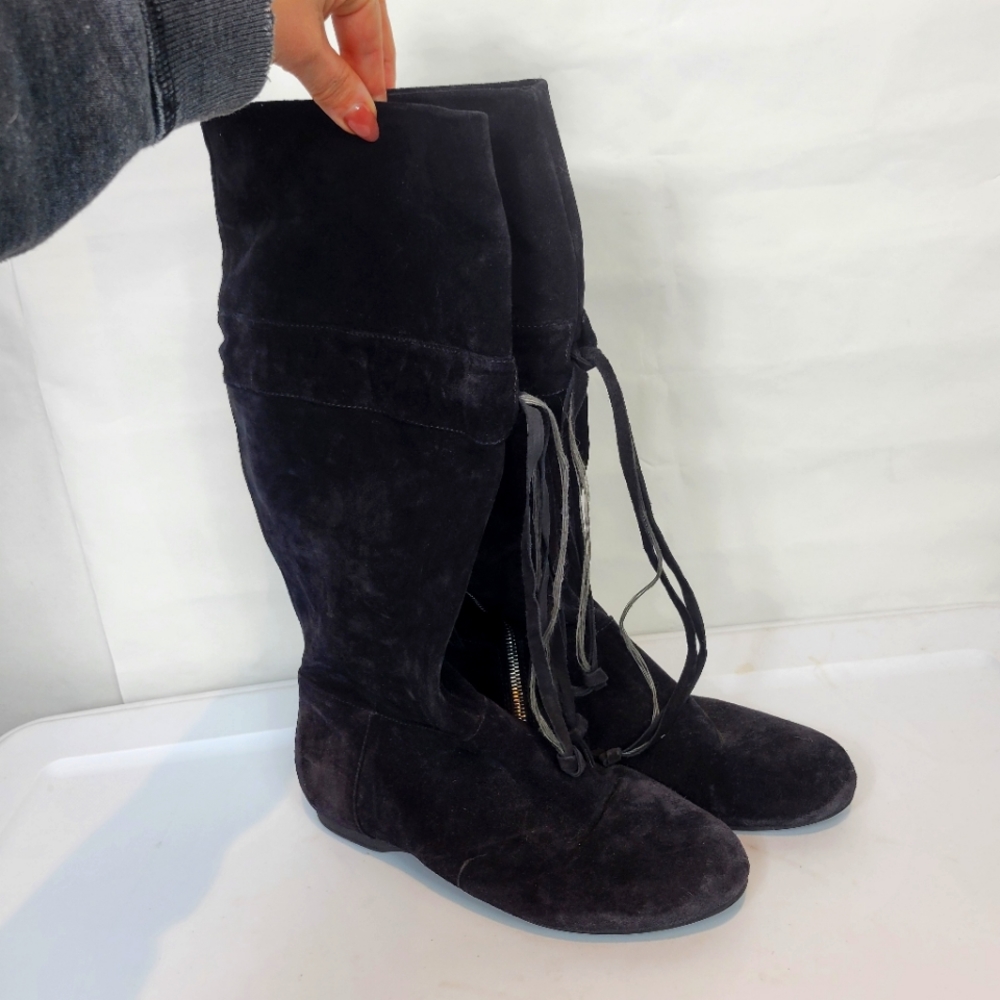 Miu miu suede black boots - Picture 1 of 7